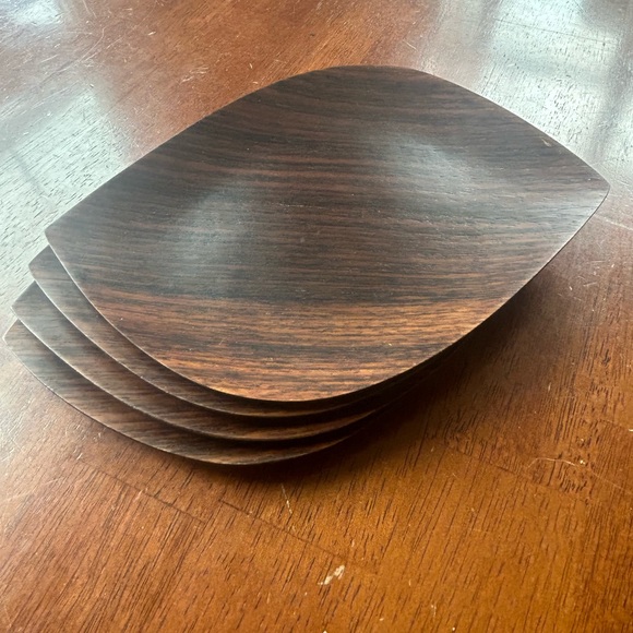 RARE Shigemichi Aomine Qty 4 Trays Vintage Teak Molded Bentwood Tray EUC - Picture 5 of 10